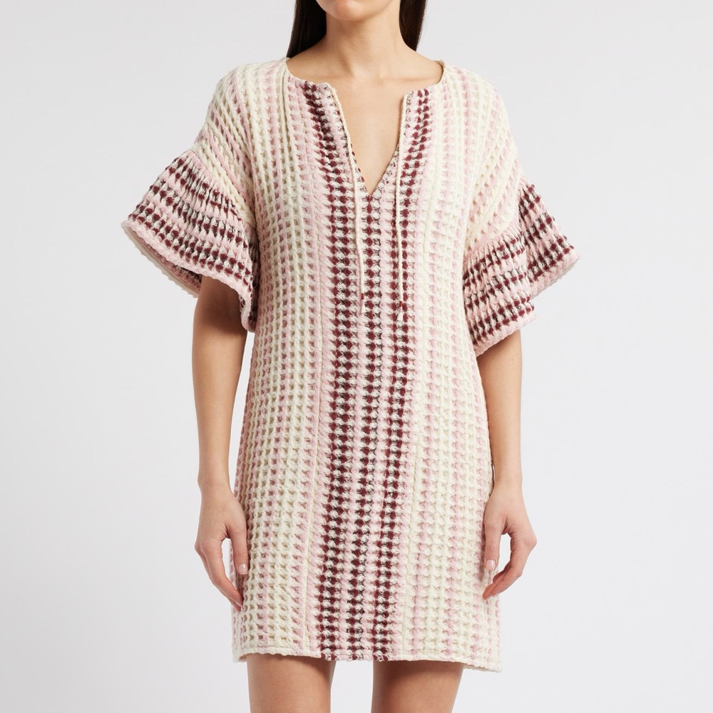 SAYLOR Allirra Open Stitch Knit Shift Minidress